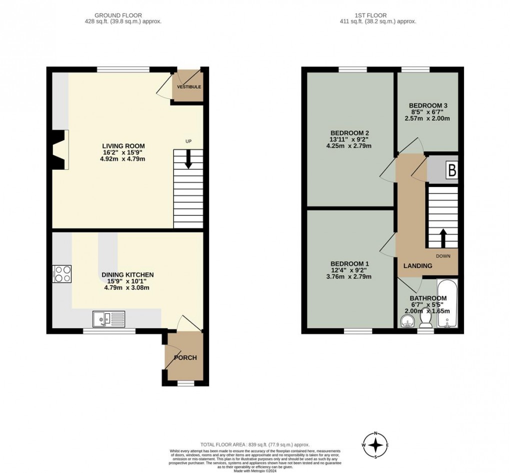 Floorplan for Cumberland Close, Clifton, Penrith